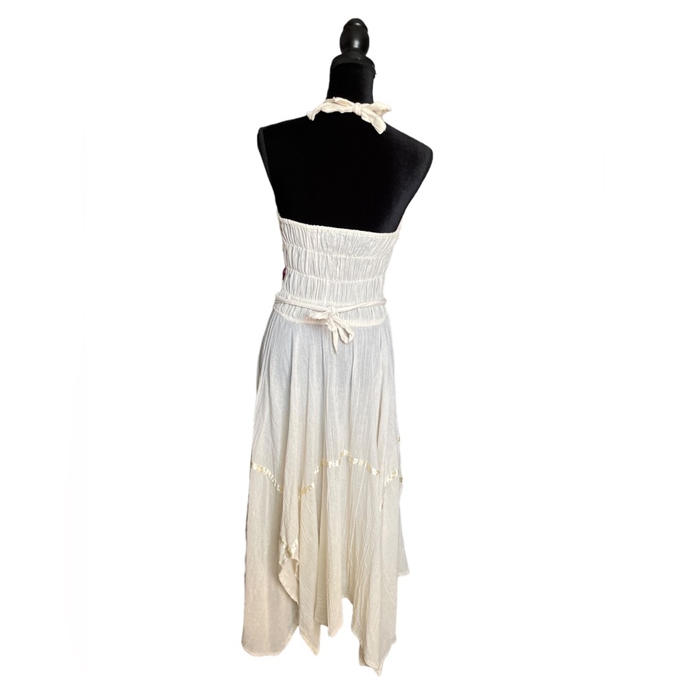 Y2K Fairy Garden Cotton Halter Dress with Flowers - Picture 6 of 10